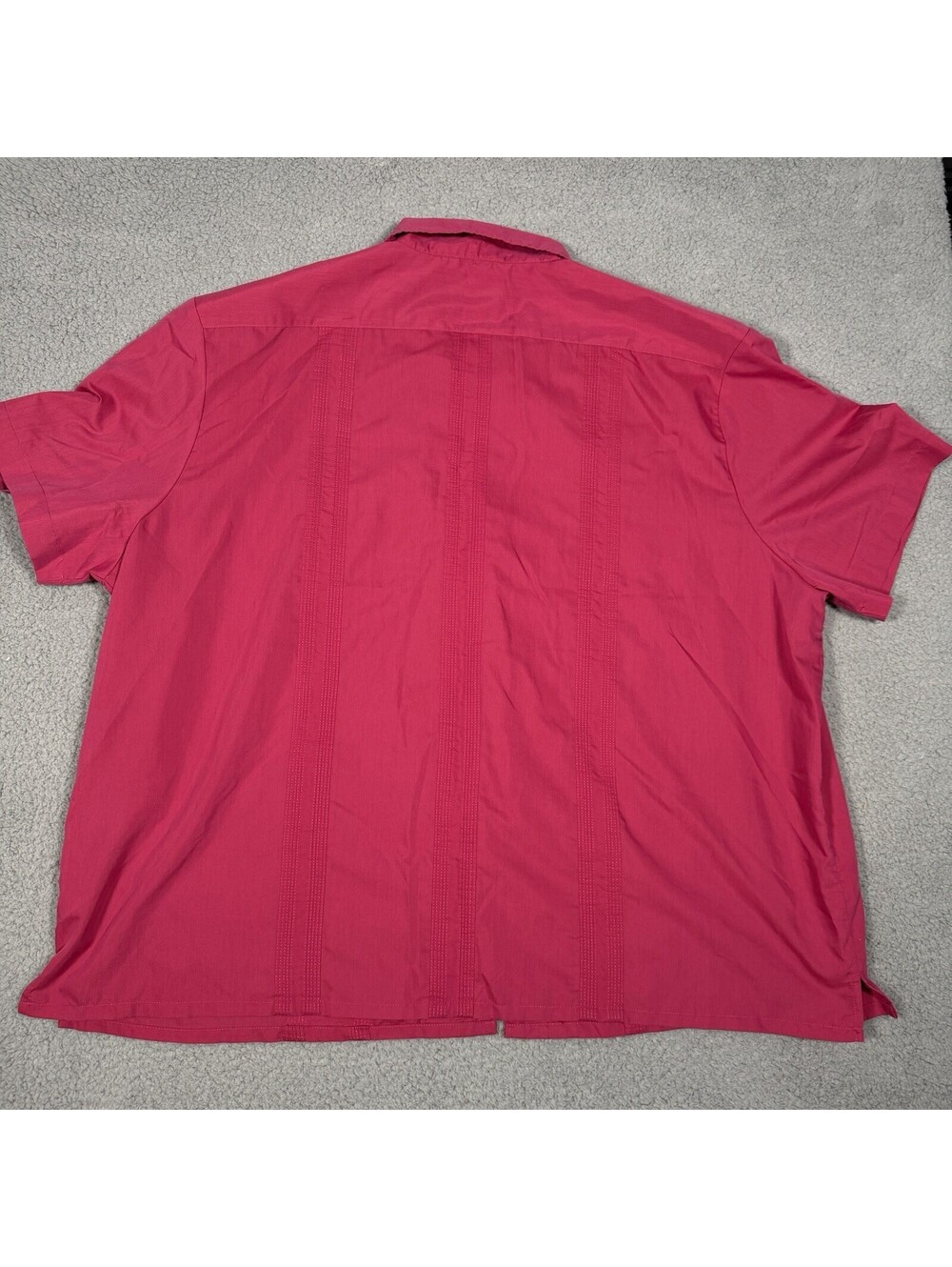 Haband Guayabera Shirt Mens 3XLT Blue Pink Zip Up Embroidery Short Sleeve Lot 2 - Picture 9 of 15